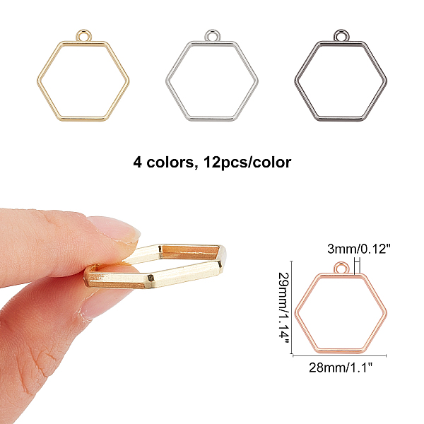 PandaHall CHGCRAFT 4 Colors 48PCS Zinc Alloy Open Back Bezel Pendants, for DIY UV Resin, Epoxy Resin, Pressed Flower Jewelry, Hexagon, Mixed...
PandaHall CHGCRAFT 4 Colors 48PCS Zinc Alloy Open Back Bezel Pendants, for DIY UV Resin, Epoxy Resin, Pressed Flower Jewelry, Hexagon, Mixed...
