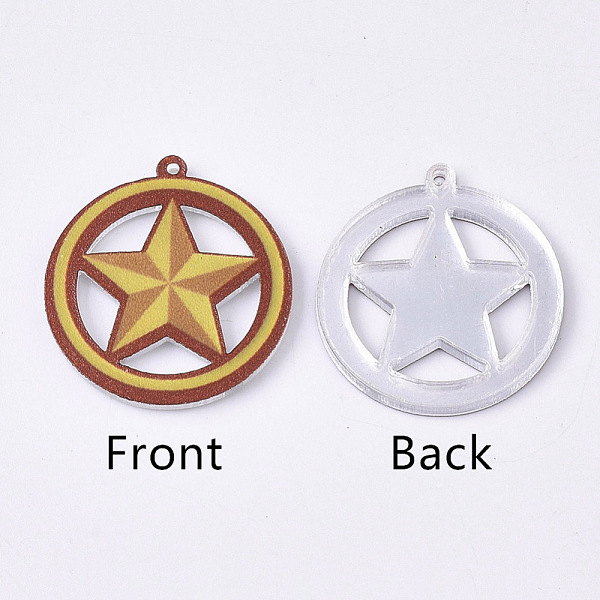 PandaHall Acrylic Pendants, PVC Printed on the Front, Film and Mirror Effect on the Back, Star, Goldenrod, 23.5x22x2mm, Hole: 1mm Acrylic..., Gold
PandaHall Acrylic Pendants, PVC Printed on the Front, Film and Mirror Effect on the Back, Star, Goldenrod, 23.5x22x2mm, Hole: 1mm Acrylic..., Gold