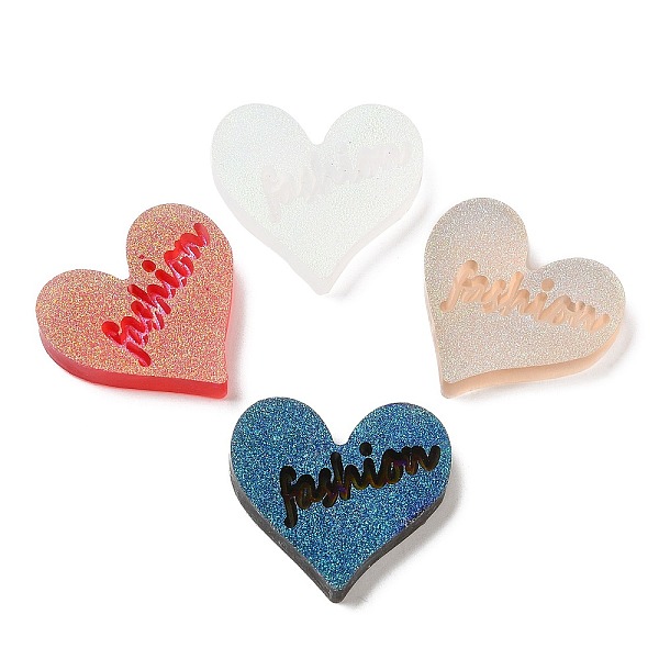 PandaHall Translucent Resin Cabochons, AB Color Plated, Heart with Word Fashion, Mixed Color, 27x29x6mm Resin Heart Multicolor
PandaHall Translucent Resin Cabochons, AB Color Plated, Heart with Word Fashion, Mixed Color, 27x29x6mm Resin Heart Multicolor