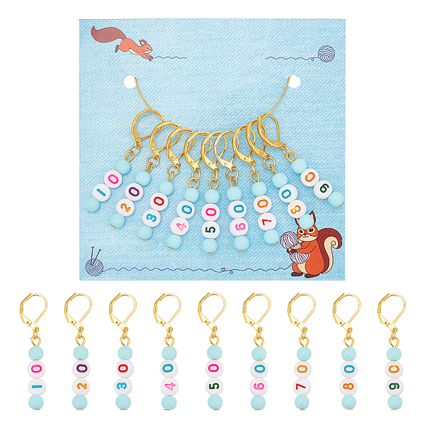 PandaHall 9 Pcs 10-90 Numbers Stitch Markers, Acrylic Beaded Knitting Stitch Markers Removable Leverback Hook Locking Stitch Marker for...
PandaHall 9 Pcs 10-90 Numbers Stitch Markers, Acrylic Beaded Knitting Stitch Markers Removable Leverback Hook Locking Stitch Marker for...