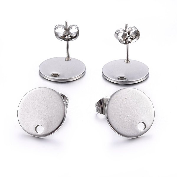 PandaHall 304 Stainless Steel Stud Earring Findings, with Loop and Flat Plate, Flat Round, Stainless Steel Color, 12x1mm, Hole: 1.4mm 304...
PandaHall 304 Stainless Steel Stud Earring Findings, with Loop and Flat Plate, Flat Round, Stainless Steel Color, 12x1mm, Hole: 1.4mm 304...