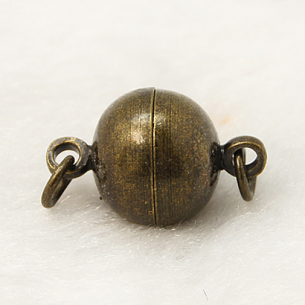 PandaHall Brass Magnetic Clasps with Loops, Nickel Free, Round, Antique Bronze, 16x10mm, Hole: 2mm Brass Round
PandaHall Brass Magnetic Clasps with Loops, Nickel Free, Round, Antique Bronze, 16x10mm, Hole: 2mm Brass Round