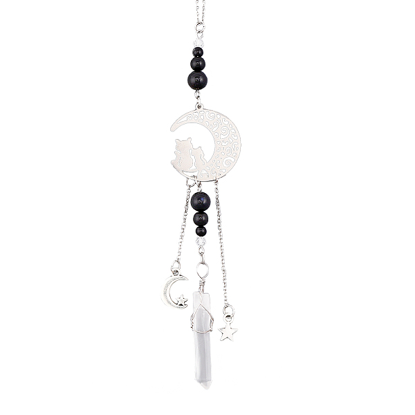 PandaHall Natural Black Onyx Pendant Decorations, Hanging Suncatchers, with 201 Stainless Steel Pendants, for Home Decoration, Antique...
PandaHall Natural Black Onyx Pendant Decorations, Hanging Suncatchers, with 201 Stainless Steel Pendants, for Home Decoration, Antique...