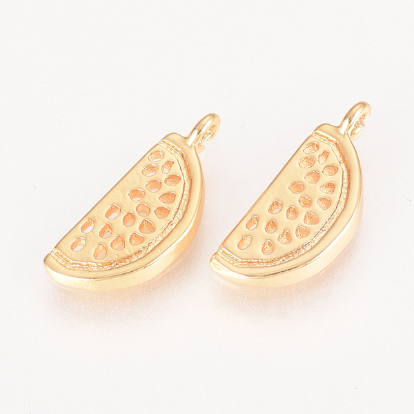 PandaHall Brass Pendants, Nickel Free, Real 18K Gold Plated, Watermelon, 15x6x2mm, Hole: 1mm Brass Fruit
PandaHall Brass Pendants, Nickel Free, Real 18K Gold Plated, Watermelon, 15x6x2mm, Hole: 1mm Brass Fruit