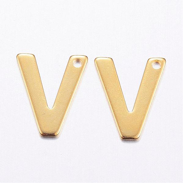 PandaHall 304 Stainless Steel Charms, Letter, Initial Charms, Real 18k Gold Plated, Letter.V, 11x6~12x0.8mm, Hole: 1mm 304 Stainless Steel...
PandaHall 304 Stainless Steel Charms, Letter, Initial Charms, Real 18k Gold Plated, Letter.V, 11x6~12x0.8mm, Hole: 1mm 304 Stainless Steel...
