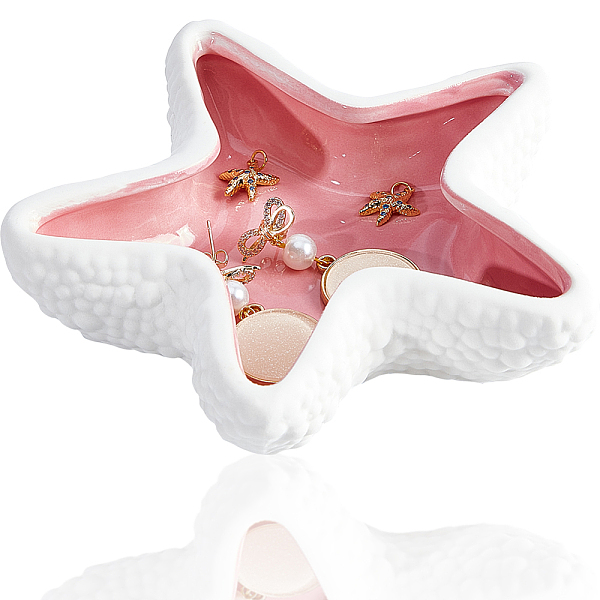 PandaHall Starfish Ceramic Jewelry Plate, Storage Tray for Rings, Necklaces, Earring, Flamingo, 135x136x30.5mm, Inner Diameter: 121x119mm..., Pink
PandaHall Starfish Ceramic Jewelry Plate, Storage Tray for Rings, Necklaces, Earring, Flamingo, 135x136x30.5mm, Inner Diameter: 121x119mm..., Pink