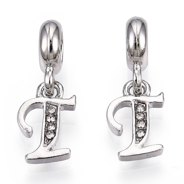 PandaHall Platinum Rack Plating Alloy Rhinestone European Dangle Charms, Large Hole Pendants, Letter, Cadmium Free & Lead Free, Letter.T...
PandaHall Platinum Rack Plating Alloy Rhinestone European Dangle Charms, Large Hole Pendants, Letter, Cadmium Free & Lead Free, Letter.T...