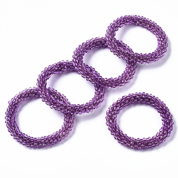 PandaHall Faceted Transparent Glass Beads Stretch Bracelets, Torsade Bracelets, Rondelle, Dark Orchid, Inner Diameter: 2 inch(5cm) Glass
PandaHall Faceted Transparent Glass Beads Stretch Bracelets, Torsade Bracelets, Rondelle, Dark Orchid, Inner Diameter: 2 inch(5cm) Glass