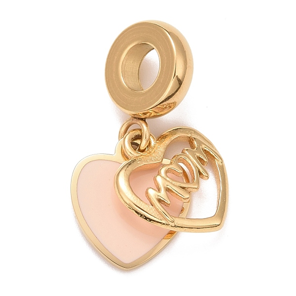 PandaHall 304 Stainless Steel European Dangle Charms, Large Hole Pendants, with Pink Enamel, Mother's Day, Heart with Word Mom, Golden, 23mm...
PandaHall 304 Stainless Steel European Dangle Charms, Large Hole Pendants, with Pink Enamel, Mother's Day, Heart with Word Mom, Golden, 23mm...