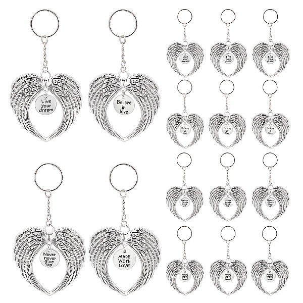 PandaHall PH 16pcs 4 Styles Angel Wings Charm Keychain, Angel Wing Key Ring Alloy Memorial Keyring Inspirational Pendant Keychain for Car...
PandaHall PH 16pcs 4 Styles Angel Wings Charm Keychain, Angel Wing Key Ring Alloy Memorial Keyring Inspirational Pendant Keychain for Car...