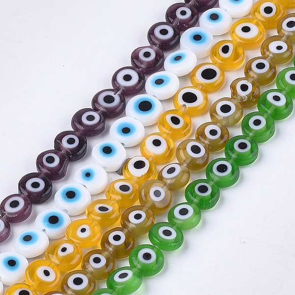 PandaHall Handmade Evil Eye Lampwork Beads Strands, Flat Round, Mixed Color, 8x3.2mm, Hole: 1mm, about 49pcs/strand, 14.56 inch Lampwork..., Multicolor
PandaHall Handmade Evil Eye Lampwork Beads Strands, Flat Round, Mixed Color, 8x3.2mm, Hole: 1mm, about 49pcs/strand, 14.56 inch Lampwork..., Multicolor