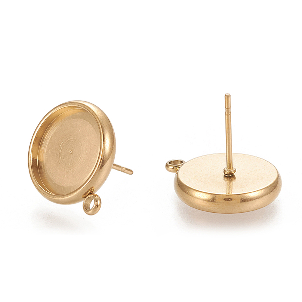 PandaHall Ion Plating(IP) 304 Stainless Steel Stud Earring Findings, Flat Round, Golden, 13x10.5mm, Hole: 1.6mm, Pin: 0.7mm, Tray: 8mm 304...
PandaHall Ion Plating(IP) 304 Stainless Steel Stud Earring Findings, Flat Round, Golden, 13x10.5mm, Hole: 1.6mm, Pin: 0.7mm, Tray: 8mm 304...