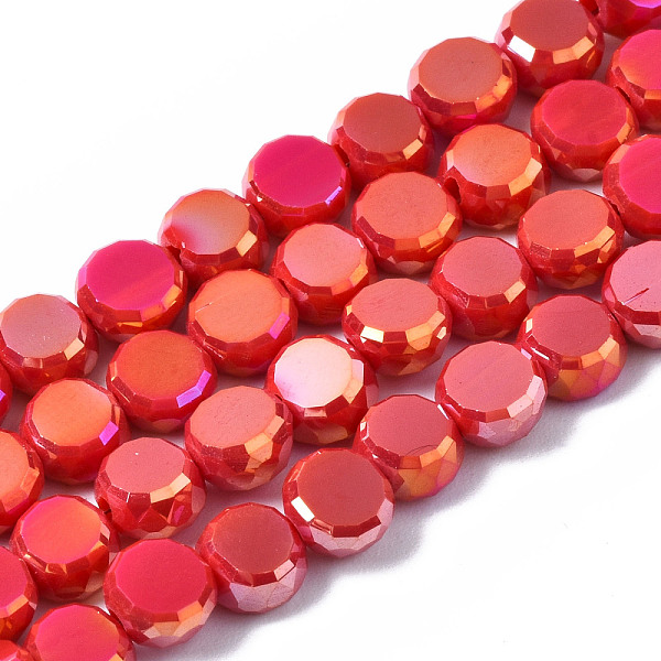 PandaHall Electroplate Glass Beads Strands, AB Color Plated, Faceted, Flat Round, FireBrick, 5.5x6x3.5mm, Hole: 1.2mm, about..., Red
PandaHall Electroplate Glass Beads Strands, AB Color Plated, Faceted, Flat Round, FireBrick, 5.5x6x3.5mm, Hole: 1.2mm, about..., Red