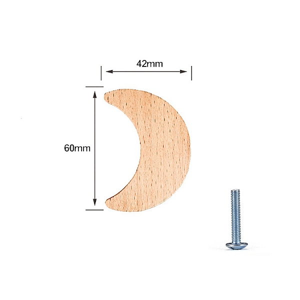 PandaHall Wood Drawer Knobs, Cabinet Handle, with Screw, Moon, 60x42mm Wood Moon Orange
PandaHall Wood Drawer Knobs, Cabinet Handle, with Screw, Moon, 60x42mm Wood Moon Orange