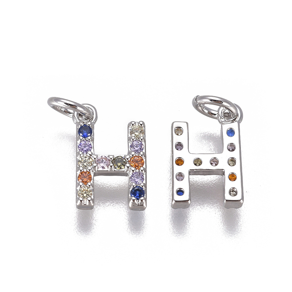 PandaHall Brass Micro Pave Cubic Zirconia Charms, Letter, Colorful, Platinum, Letter.H, 9.6x6x1.8mm, Hole: 2mm Brass+Cubic Zirconia Letter H
PandaHall Brass Micro Pave Cubic Zirconia Charms, Letter, Colorful, Platinum, Letter.H, 9.6x6x1.8mm, Hole: 2mm Brass+Cubic Zirconia Letter H