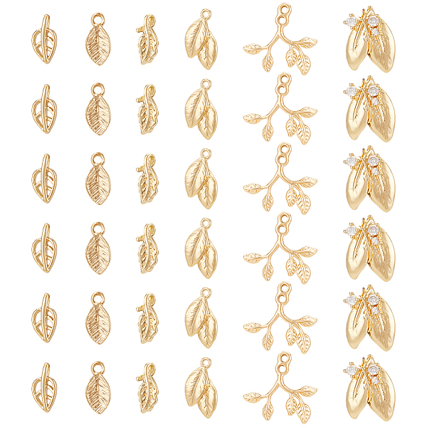 PandaHall BENECREAT 36Pcs 6 Styles Brass Charms, Leaf, Real 18K Gold Plated, 9.5~14.5x4.5~13.5x1~3.5mm, Hole: 1~1.5mm, 6pcs/style Brass Leaf
PandaHall BENECREAT 36Pcs 6 Styles Brass Charms, Leaf, Real 18K Gold Plated, 9.5~14.5x4.5~13.5x1~3.5mm, Hole: 1~1.5mm, 6pcs/style Brass Leaf