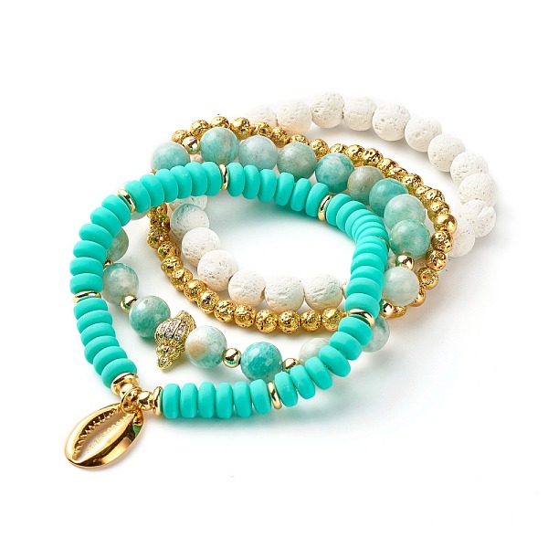 PandaHall Shell Shape Cubic Zirconia Charm Stretch Bracelets Set for Teen Girl Women, Natural Lava Rock & Polymer Clay & Natural Amazonite...
PandaHall Shell Shape Cubic Zirconia Charm Stretch Bracelets Set for Teen Girl Women, Natural Lava Rock & Polymer Clay & Natural Amazonite...