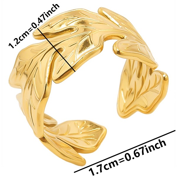 PandaHall Minimalist 304 Stainless Steel Leaf Cuff Open Rings Unisex Simple Stainless Steel Leaf
PandaHall Minimalist 304 Stainless Steel Leaf Cuff Open Rings Unisex Simple Stainless Steel Leaf