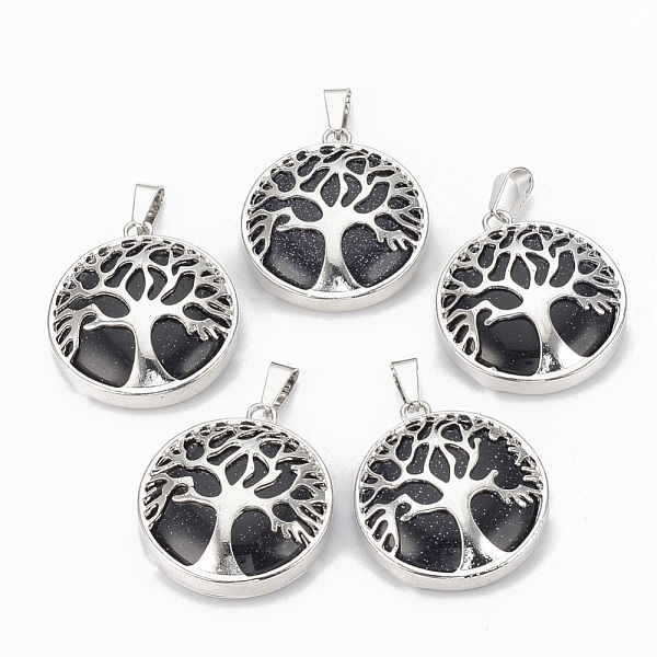 PandaHall Synthetic Blue Goldstone Pendants, with Brass Findings, Flat Round with Tree of Life, Platinum, 30.5x27x8mm, Hole: 7x3mm Blue...
PandaHall Synthetic Blue Goldstone Pendants, with Brass Findings, Flat Round with Tree of Life, Platinum, 30.5x27x8mm, Hole: 7x3mm Blue...