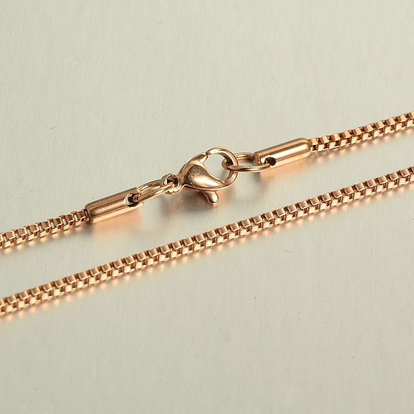 PandaHall 304 Stainless Steel Box Chain Necklaces Necklaces, with Lobster Claw Clasps, Rose Gold, 23.6 inch(60cm) 304 Stainless Steel
PandaHall 304 Stainless Steel Box Chain Necklaces Necklaces, with Lobster Claw Clasps, Rose Gold, 23.6 inch(60cm) 304 Stainless Steel