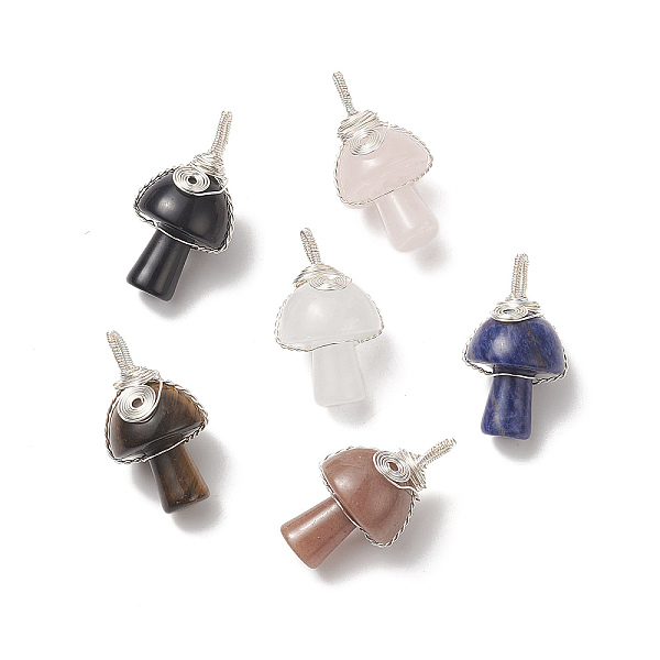 PandaHall 6Pcs Natural Mixed Gemstone Copper Wire Wrapped Pendants, Mushroom Charms, Platinum, 28~31.5x17~18mm, Hole: 5x3mm Mixed Stone...
PandaHall 6Pcs Natural Mixed Gemstone Copper Wire Wrapped Pendants, Mushroom Charms, Platinum, 28~31.5x17~18mm, Hole: 5x3mm Mixed Stone...