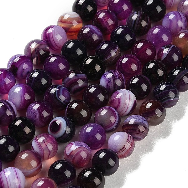 PandaHall Natural Striped Agate/Banded Agate Beads Strands, Dyed, Round, Indigo, 8mm, Hole: 1.2mm, about 24pcs/strand, 7.48''(19cm) Banded..., Purple
PandaHall Natural Striped Agate/Banded Agate Beads Strands, Dyed, Round, Indigo, 8mm, Hole: 1.2mm, about 24pcs/strand, 7.48''(19cm) Banded..., Purple
