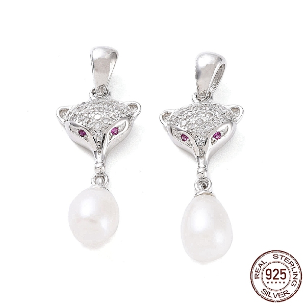 PandaHall Rhodium Plated 925 Sterling Silver Micro Pave Cubic Zirconia Pendants, Fox Charms with Natural Pearl Beads, with S925 Stamp...
PandaHall Rhodium Plated 925 Sterling Silver Micro Pave Cubic Zirconia Pendants, Fox Charms with Natural Pearl Beads, with S925 Stamp...
