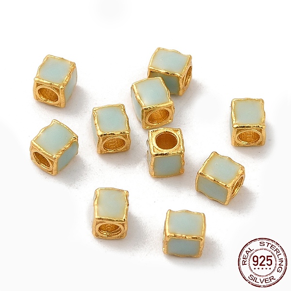 PandaHall Matte Gold Color 925 Sterling Silver Beads, with Enamel, Square, Aqua, 3x2.5x2.5mm, Hole: 1.4mm Sterling Silver Square Cyan
PandaHall Matte Gold Color 925 Sterling Silver Beads, with Enamel, Square, Aqua, 3x2.5x2.5mm, Hole: 1.4mm Sterling Silver Square Cyan