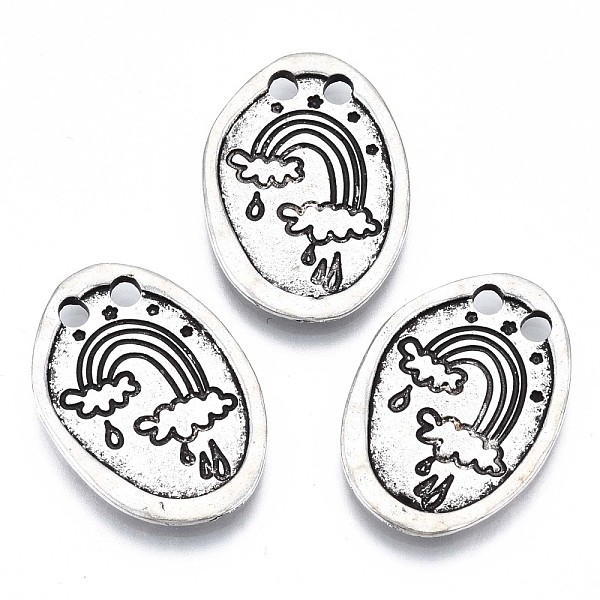 PandaHall Tibetan Style Alloy Links Connectors, Cadmium Free & Lead Free, Oval with Rainbow Pattern, Antique Silver, 24x17x1.5mm, Hole: 2mm...
PandaHall Tibetan Style Alloy Links Connectors, Cadmium Free & Lead Free, Oval with Rainbow Pattern, Antique Silver, 24x17x1.5mm, Hole: 2mm...