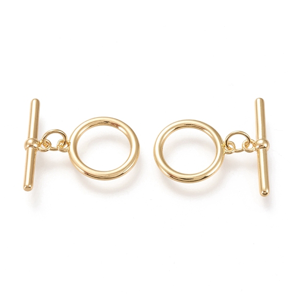 PandaHall Brass Toggle Clasps, Long-Lasting Plated, Ring & Bar, Real 18K Gold Plated, Ring: 16.5x14x1.5mm, Hole: 1.2mm, Bar: 21.5x5.5x3mm...
PandaHall Brass Toggle Clasps, Long-Lasting Plated, Ring & Bar, Real 18K Gold Plated, Ring: 16.5x14x1.5mm, Hole: 1.2mm, Bar: 21.5x5.5x3mm...
