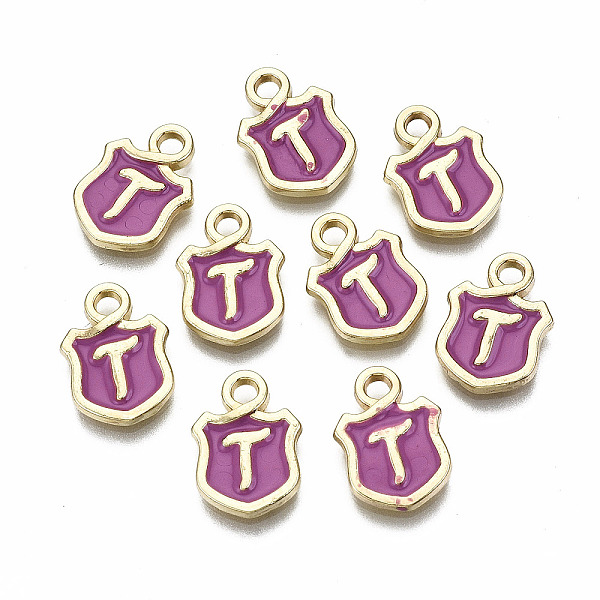 PandaHall Alloy Enamel Charms, Cadmium Free & Lead Free, Shield with Initial Letters, Light Gold, Letter.T, 14x10x2mm, Hole: 2mm...
PandaHall Alloy Enamel Charms, Cadmium Free & Lead Free, Shield with Initial Letters, Light Gold, Letter.T, 14x10x2mm, Hole: 2mm...