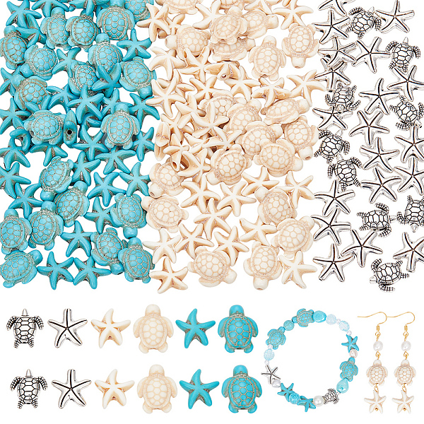 PandaHall About 148-154 Pcs Ocean Theme Beades, Sea Turtle Pendants Charms, Starfish Synthetic Turquoise Beads, Alloy Beads for Jewelry..., Multicolor
PandaHall About 148-154 Pcs Ocean Theme Beades, Sea Turtle Pendants Charms, Starfish Synthetic Turquoise Beads, Alloy Beads for Jewelry..., Multicolor