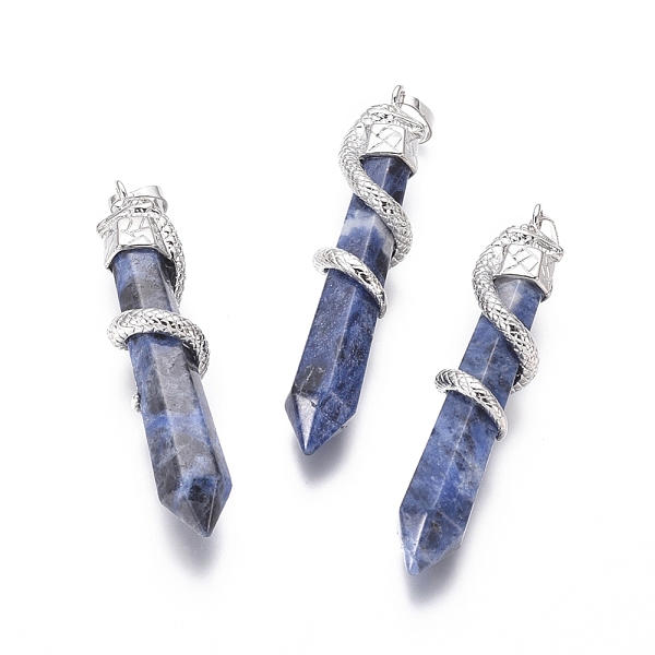 PandaHall Natural Sodalite Big Pendants, with Brass Findings, Snake with Diamond, Platinum Metal Color, 60x12mm, Hole: 5x7mm Sodalite Snake
PandaHall Natural Sodalite Big Pendants, with Brass Findings, Snake with Diamond, Platinum Metal Color, 60x12mm, Hole: 5x7mm Sodalite Snake