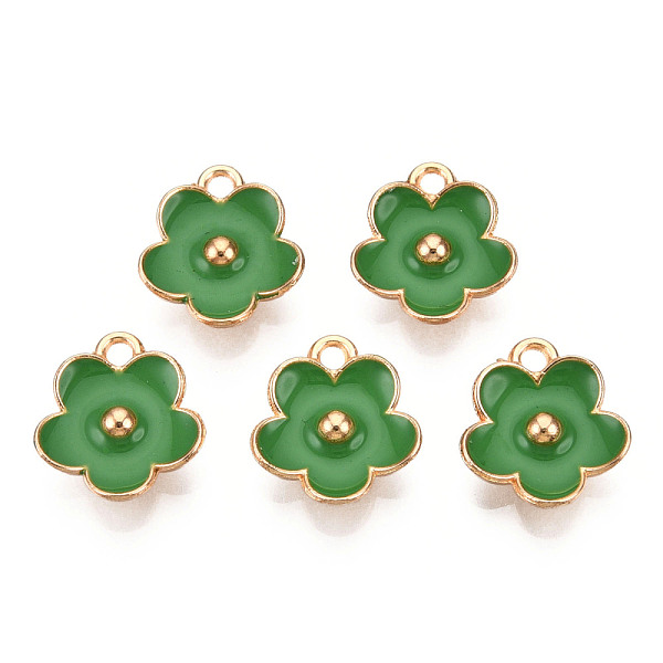 PandaHall Light Gold Plated Alloy Enamel Pendants, Flower, Green, 13x11.5x3mm, Hole: 1.6mm Alloy+Enamel Flower Green
PandaHall Light Gold Plated Alloy Enamel Pendants, Flower, Green, 13x11.5x3mm, Hole: 1.6mm Alloy+Enamel Flower Green
