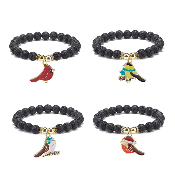 PandaHall Natural Lava Rock & Synthetic Hematite Round Beaded Stretch Bracelet, Alloy Enamel Bird Charm Bracelet for Women, Mixed Color..., Multicolor
PandaHall Natural Lava Rock & Synthetic Hematite Round Beaded Stretch Bracelet, Alloy Enamel Bird Charm Bracelet for Women, Mixed Color..., Multicolor