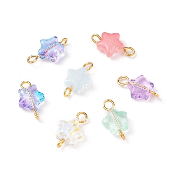 PandaHall Star Glass Golden Tone Iron Connector Charms, Mixed Color, 15x8.5x4mm, Hole: 1.8mm Glass Star Multicolor
PandaHall Star Glass Golden Tone Iron Connector Charms, Mixed Color, 15x8.5x4mm, Hole: 1.8mm Glass Star Multicolor