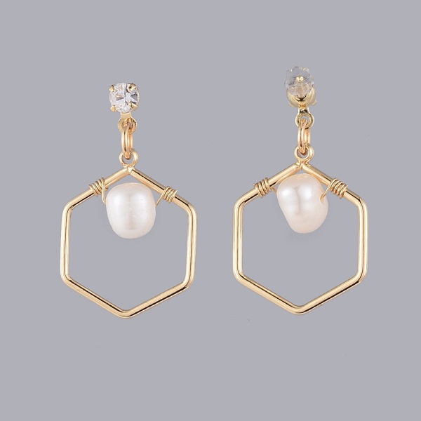PandaHall Natural Pearl Dangle Earrings, with Cubic Zirconia, Brass Stud Earring Findings, Plastic Ear Nuts and Cardboard Jewelry Set Boxes...
PandaHall Natural Pearl Dangle Earrings, with Cubic Zirconia, Brass Stud Earring Findings, Plastic Ear Nuts and Cardboard Jewelry Set Boxes...