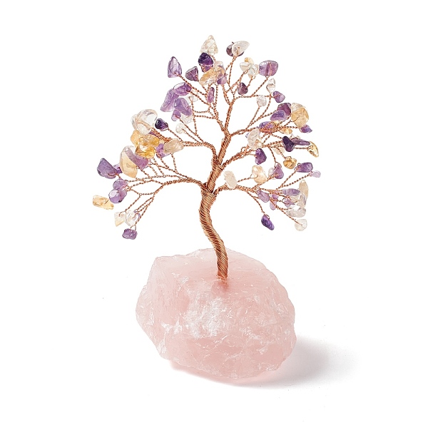 PandaHall Natural Yellow Quartz Tree Display Decoration, Natural Rose Quartz Base Feng Shui Ornament for Wealth, Luck, Rose Gold Brass Wires...
PandaHall Natural Yellow Quartz Tree Display Decoration, Natural Rose Quartz Base Feng Shui Ornament for Wealth, Luck, Rose Gold Brass Wires...