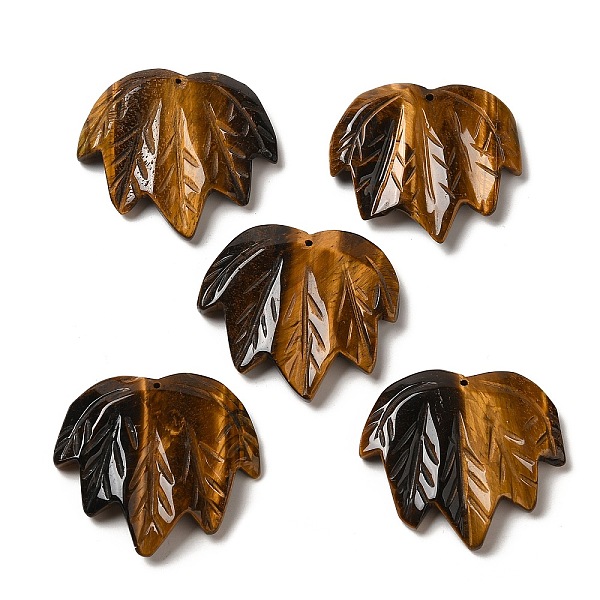 PandaHall Natural Tiger Eye Carved Pendants, Leaf Charms, 43~44x49~50x7~7.5mm, Hole: 1.4mm Tiger Eye Leaf
PandaHall Natural Tiger Eye Carved Pendants, Leaf Charms, 43~44x49~50x7~7.5mm, Hole: 1.4mm Tiger Eye Leaf