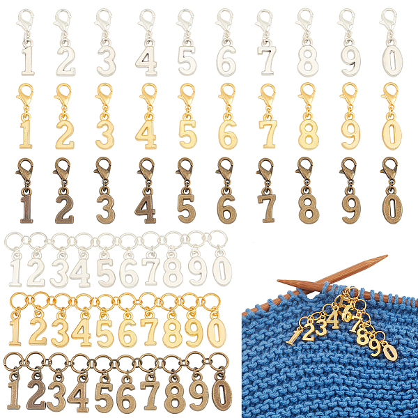 PandaHall BENECREAT 33Pcs 3 Colors Number Stitch Marker Charms, Number 0-9 Charm Knitting Row Counter Alloy Chain with Lobster Clasp Stitch...
PandaHall BENECREAT 33Pcs 3 Colors Number Stitch Marker Charms, Number 0-9 Charm Knitting Row Counter Alloy Chain with Lobster Clasp Stitch...