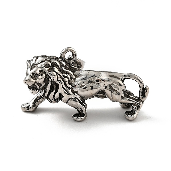 PandaHall 304 Stainless Steel Pendants, Lion, Antique Silver, 26.5x46x15.5mm, Hole: 9.5x5mm 304 Stainless Steel Lion
PandaHall 304 Stainless Steel Pendants, Lion, Antique Silver, 26.5x46x15.5mm, Hole: 9.5x5mm 304 Stainless Steel Lion