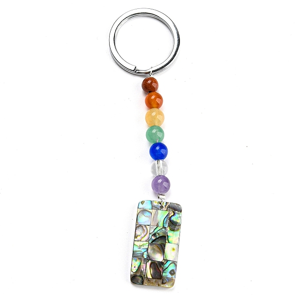 PandaHall Abalone Shell/Paua Shell Keychain, with Alloy Key Rings and Chakra Gemstone Beads, Rectangle, 10.1cm, pendant: 76x15x6.5mm Shell...
PandaHall Abalone Shell/Paua Shell Keychain, with Alloy Key Rings and Chakra Gemstone Beads, Rectangle, 10.1cm, pendant: 76x15x6.5mm Shell...
