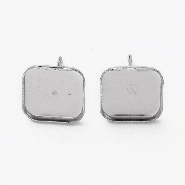 PandaHall 304 Stainless Steel Stud Earring Findings, with Square Setting for Cabochon, Stainless Steel Color, 10.5x10.5mm, Pin: 0.8mm, Tray...
PandaHall 304 Stainless Steel Stud Earring Findings, with Square Setting for Cabochon, Stainless Steel Color, 10.5x10.5mm, Pin: 0.8mm, Tray...