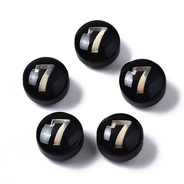 PandaHall Handmade Lampwork Beads, Golden Metal Enlaced, Flat Round with Number 7, Black, 5.5x8mm, Hole: 1mm Lampwork Flat Round Black
PandaHall Handmade Lampwork Beads, Golden Metal Enlaced, Flat Round with Number 7, Black, 5.5x8mm, Hole: 1mm Lampwork Flat Round Black