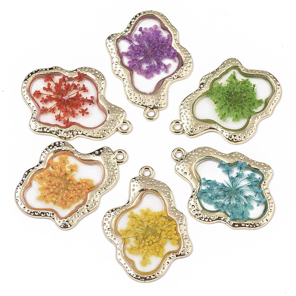 PandaHall Epoxy Resin Pendants, with Dried Flower Inside and Light Gold Plated Alloy Open Back Bezel, Nuggets, Mixed Color, 35x26x1.5mm..., Multicolor
PandaHall Epoxy Resin Pendants, with Dried Flower Inside and Light Gold Plated Alloy Open Back Bezel, Nuggets, Mixed Color, 35x26x1.5mm..., Multicolor