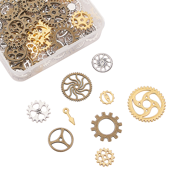 PandaHall Alloy Pendants, Gear, for Jewelry Making, Mixed Color, 10x5x1mm, Hole: 0.8mm, 36pcs/color, 3 colors, 108pcs/box, Alloy Gear
PandaHall Alloy Pendants, Gear, for Jewelry Making, Mixed Color, 10x5x1mm, Hole: 0.8mm, 36pcs/color, 3 colors, 108pcs/box, Alloy Gear