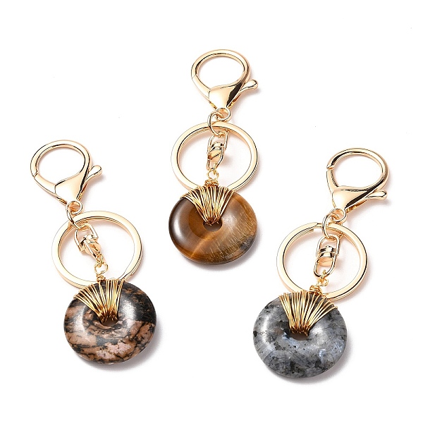 PandaHall Natural Gemstone Keychain, with Golden Plated Alloy Lobster Claw Clasps and Iron Split Key Rings, Donut/Pi Disc, 9.6~9.65cm Mixed...
PandaHall Natural Gemstone Keychain, with Golden Plated Alloy Lobster Claw Clasps and Iron Split Key Rings, Donut/Pi Disc, 9.6~9.65cm Mixed...