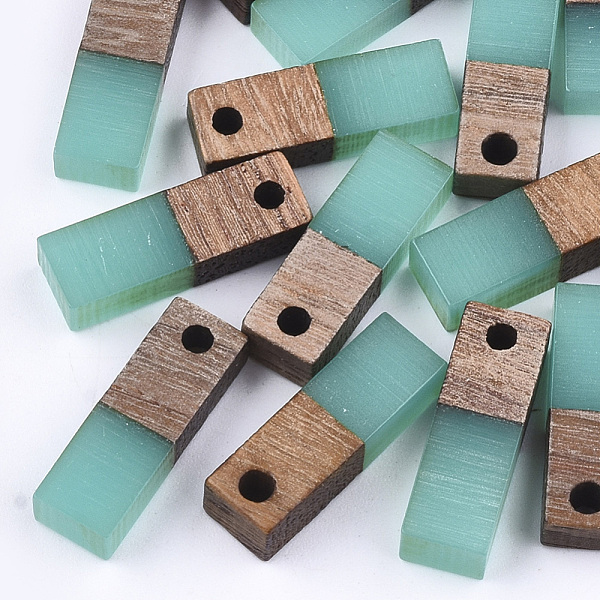 PandaHall Resin & Walnut Wood Pendants, Rectangle, Medium Turquoise, 17x5.5x3~3.5mm, Hole: 1.5mm Resin+Wood Rectangle Cyan
PandaHall Resin & Walnut Wood Pendants, Rectangle, Medium Turquoise, 17x5.5x3~3.5mm, Hole: 1.5mm Resin+Wood Rectangle Cyan
