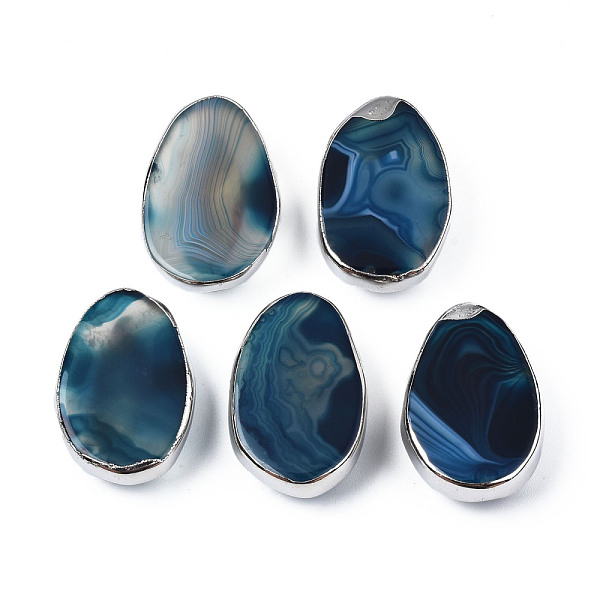 PandaHall Natural Agate Slide Charms, with Brass Edge, Dyed, Oval, Platinum, 32~33.5x21~22x10~12mm, Hole: 6x2.5mm Brass Oval
PandaHall Natural Agate Slide Charms, with Brass Edge, Dyed, Oval, Platinum, 32~33.5x21~22x10~12mm, Hole: 6x2.5mm Brass Oval