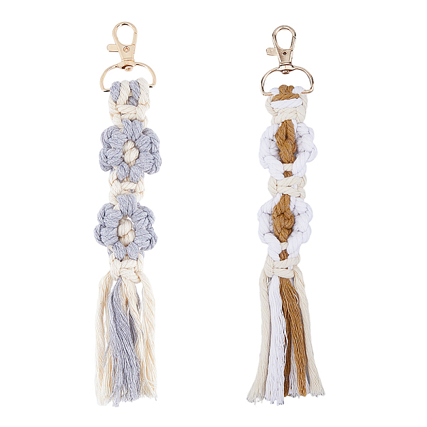 PandaHall SUPERFINDINGS 2Pcs 2 Colors Handmade Macrame Woven Cotton Flower Pendant Decorations, with Golden Tone Alloy Clasp, Mixed Color..., Multicolor
PandaHall SUPERFINDINGS 2Pcs 2 Colors Handmade Macrame Woven Cotton Flower Pendant Decorations, with Golden Tone Alloy Clasp, Mixed Color..., Multicolor
